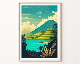 Bali Indonesia Minimalist Travel Poster Wall Art, Bali Indonesia Poster, Indonesia Wall Art, Bali Travel Print, Travel Gift, Birthday Gifts