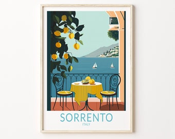 Sorrento Italy Lemons Coast Travel Print, Sorrento Italy Lemons Travel Poster Print, Sorrento Wall Art, Food, Fruit Wall Decor