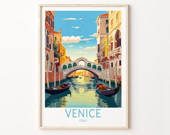 Venice Italy Travel Poster, Venice Travel Art Wall Decor, Home Decor Wall Art City Travel Poster Gifts, Italy Poster, Italy Travel Poster