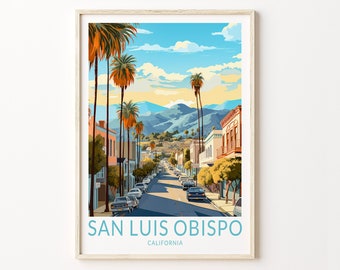San Luis Obispo Travel Print, California San Luis Obispo Poster, CAL POLY Travel Wall Art, San Luis Obispo, California Travel Gifts