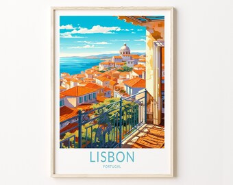 Lisbon Portugal Travel Print, Lisbon Poster Print, Lisbon Train Wall Art, Portugal Lisbon Wall Decor, Birthday Gift