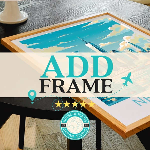 Add Frame To Your Order! Wood, Black and White Frames, Set of Frames Travel Poster, Frame Gift, Wall Frame, House Of Places Frames
