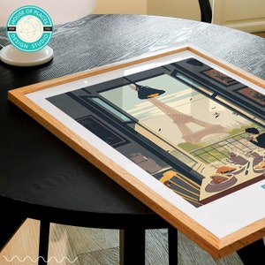 Paris Travel Print Wall Art, Eiffel Tower Paris France Travel Poster, French Food Travel Poster, Food and Travel Wall Art image 7