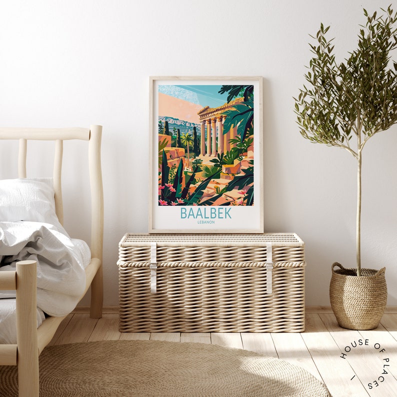 Baalbek Travel Poster, Baalbek Lebanon Poster Print, Lebanon Wall Art ...
