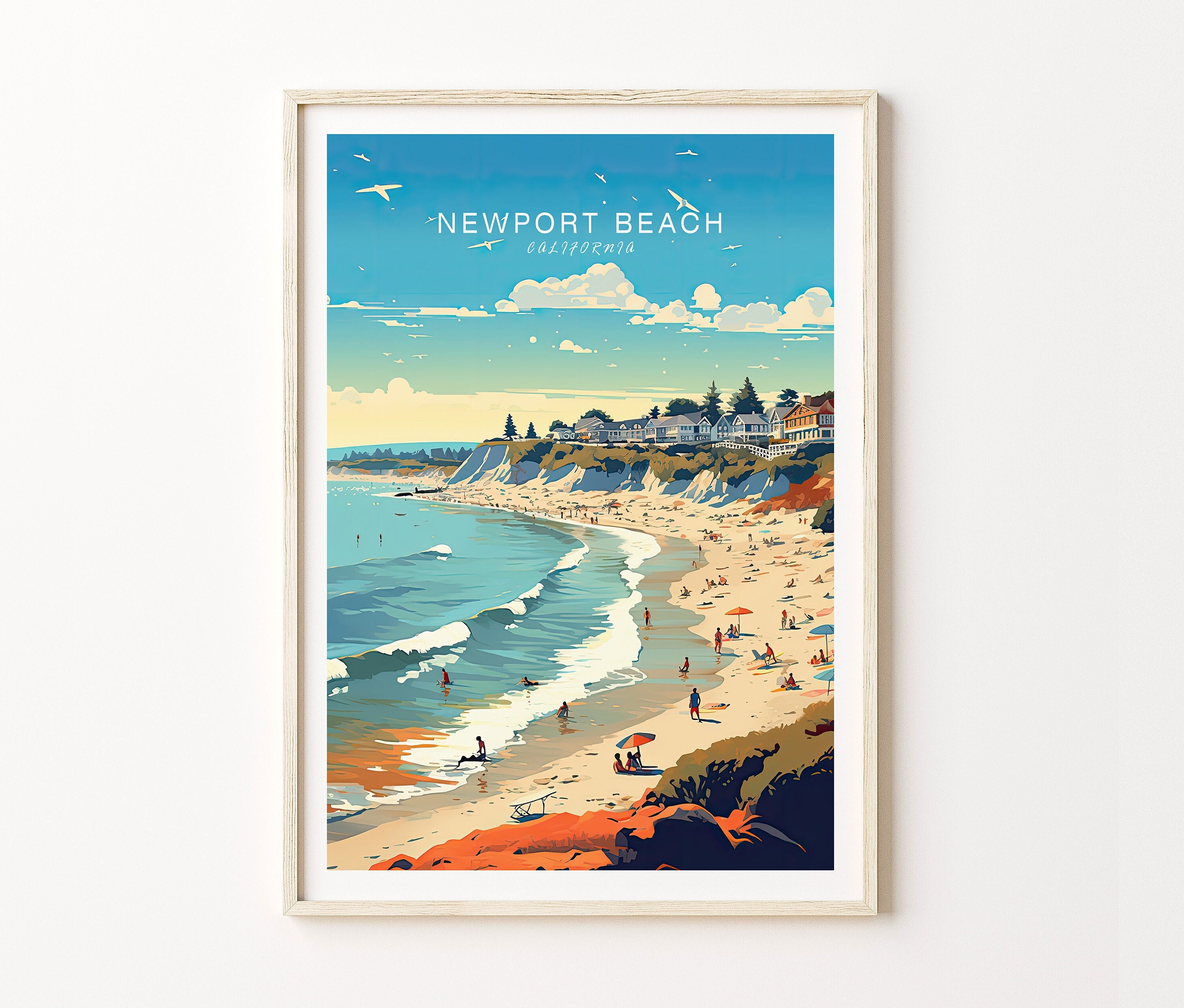 Newport Beach California Travel Print, Newport Beach Poster Print