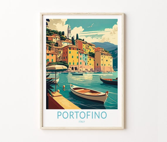 Portofino Italy Travel Print, Portofino Travel Poster, Italy Coast Portofino Wall Art, Travel Wall Decor, Birthday Gift