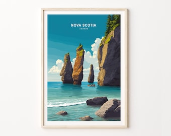 Nova Scotia Travel Poster, Canada Wall Art, Nova Scotia Print, Home Decor, Minimalist Travel Poster, Birthday Gifts