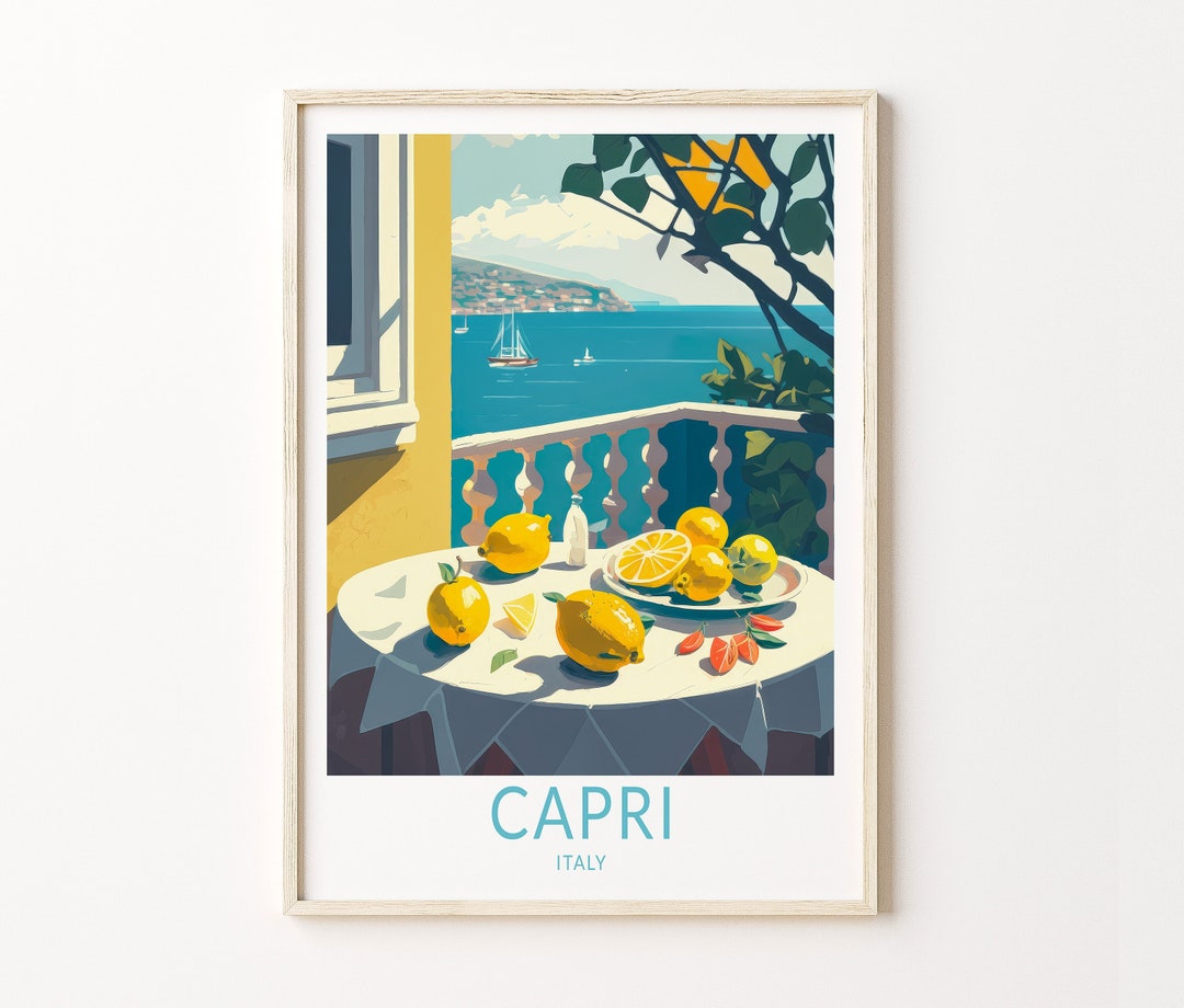 Capri Lemons Travel Poster, Italy Capri Lemons Travel Poster, Travel ...
