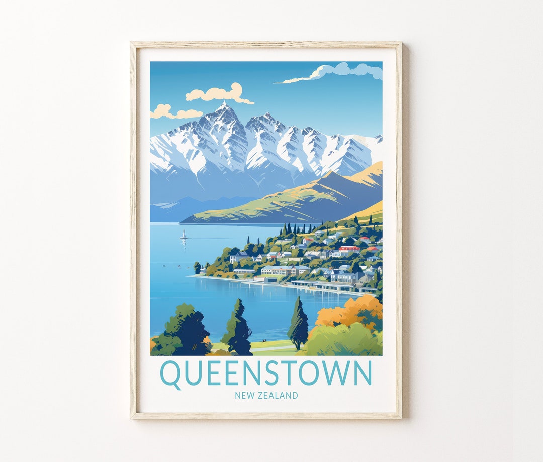 Queenstown New Zealand Print Wall Art, Queenstown Poster, Queenstown