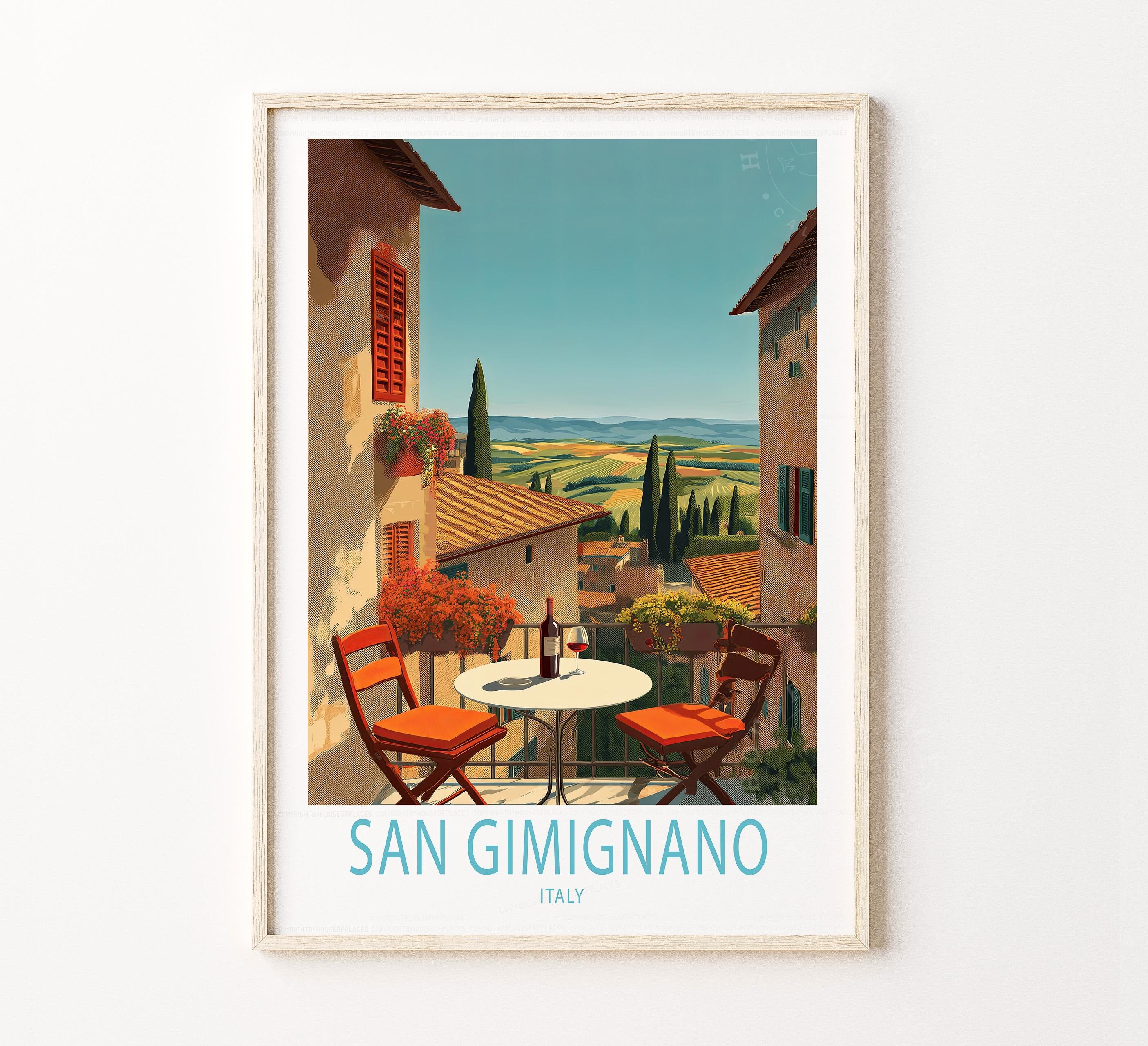 San Gimignano Italy Travel Wall Art, Italy Travel Poster, San