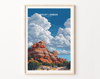 Mount Lemmon Wall Art, Southwest Landscape Print, Mountain Travel