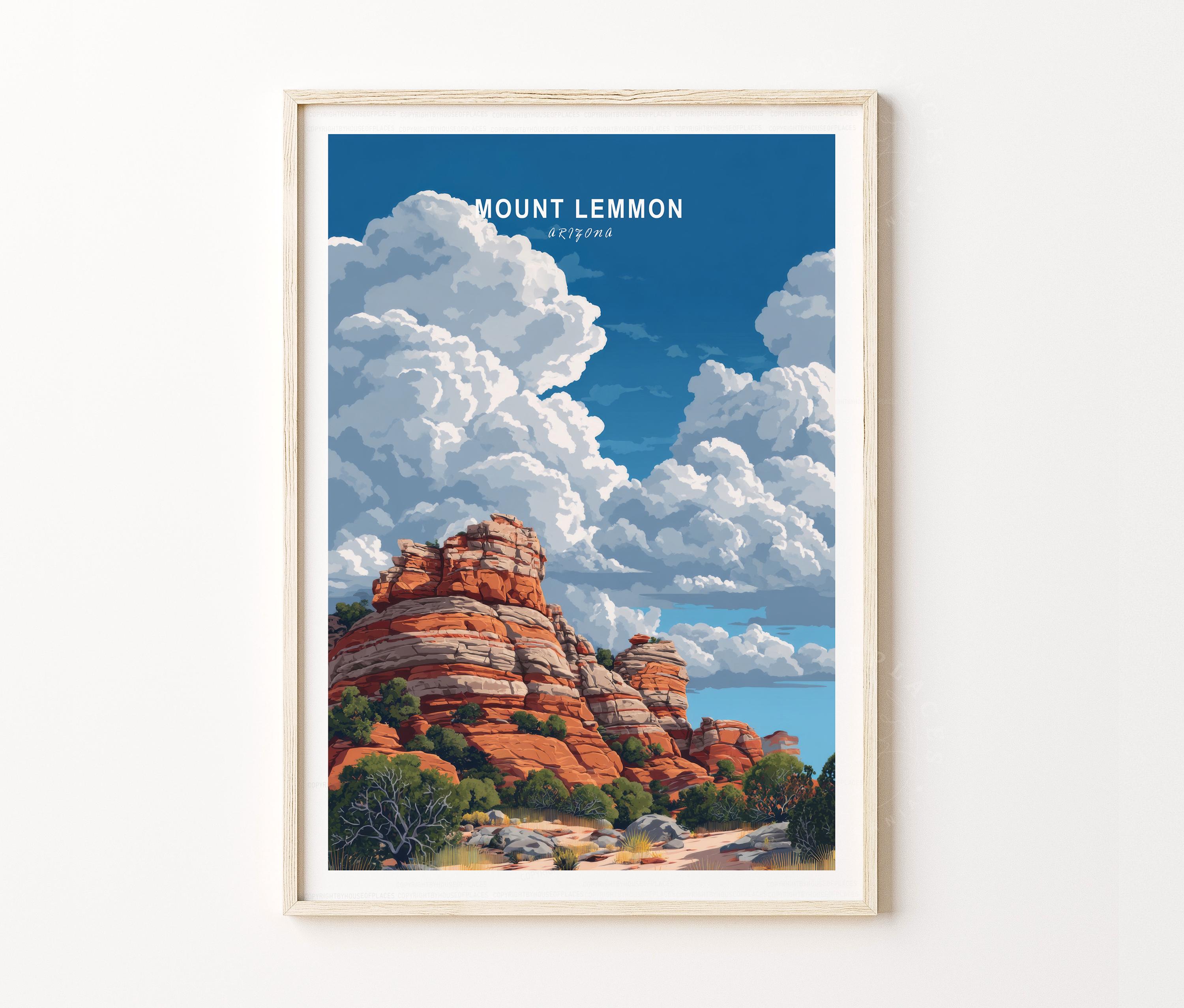Mount Lemmon Wall Art, Southwest Landscape Print, Mountain Travel