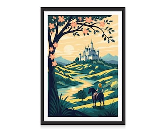 Hyrule Great Plateau-reisposter, The Legend Of Zelda-muurkunst, Hyrule-print, gepersonaliseerde stadscadeaus, reiscadeaus