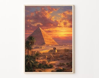 ギザのピラミッドと夕暮れの風景 - 旧カイロ - 古代エジプト