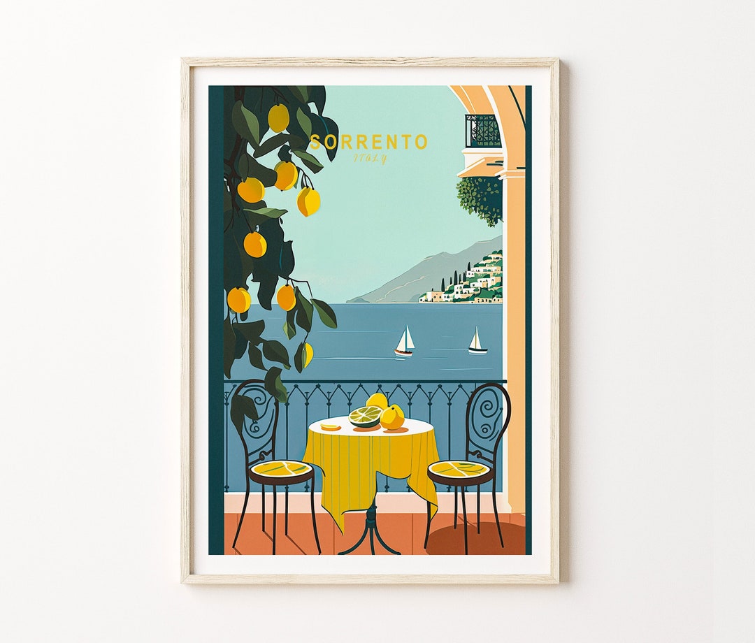 Sorrento Italy Lemons Coast Travel Print, Sorrento Italy Lemons Travel Poster Print, Sorrento ...
