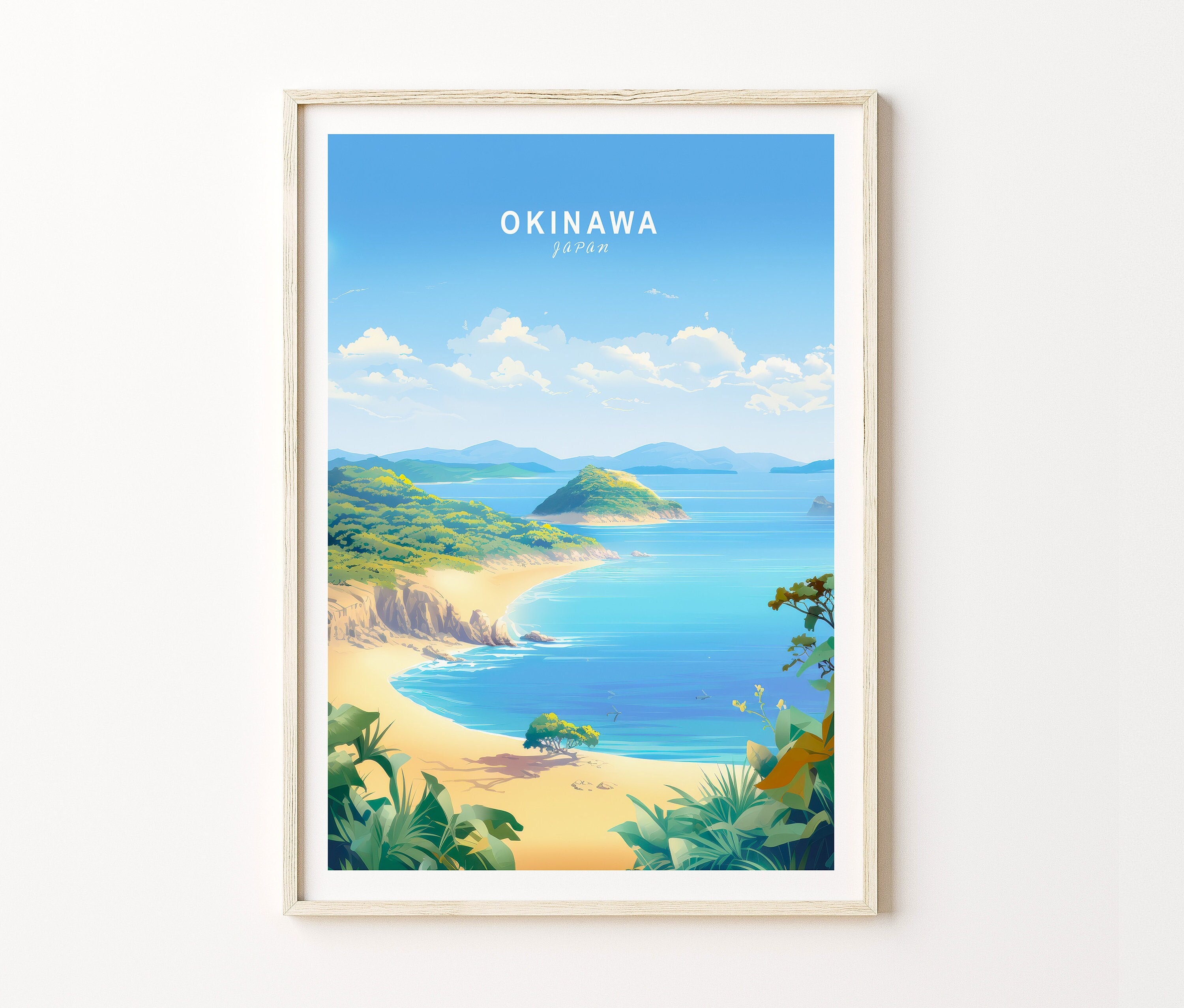 油彩画 【Okinawa at that time】F3 Okinawa Tokyo Japan Wall Art Travel, Tokyo Okinawa Wall Art