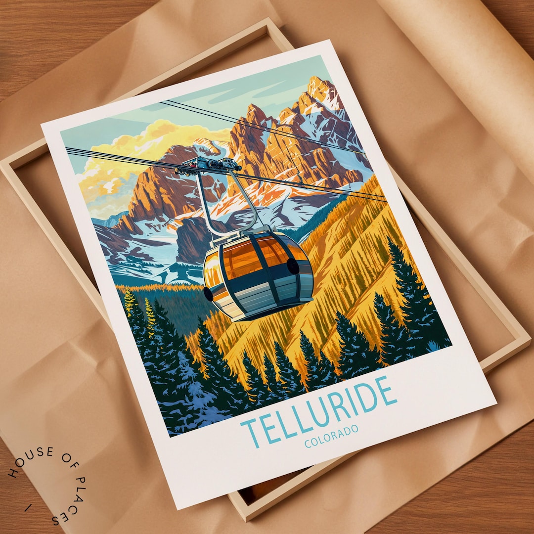 Telluride Colorado Travel Poster, City Wall Art, Telluride Poster, Ski ...