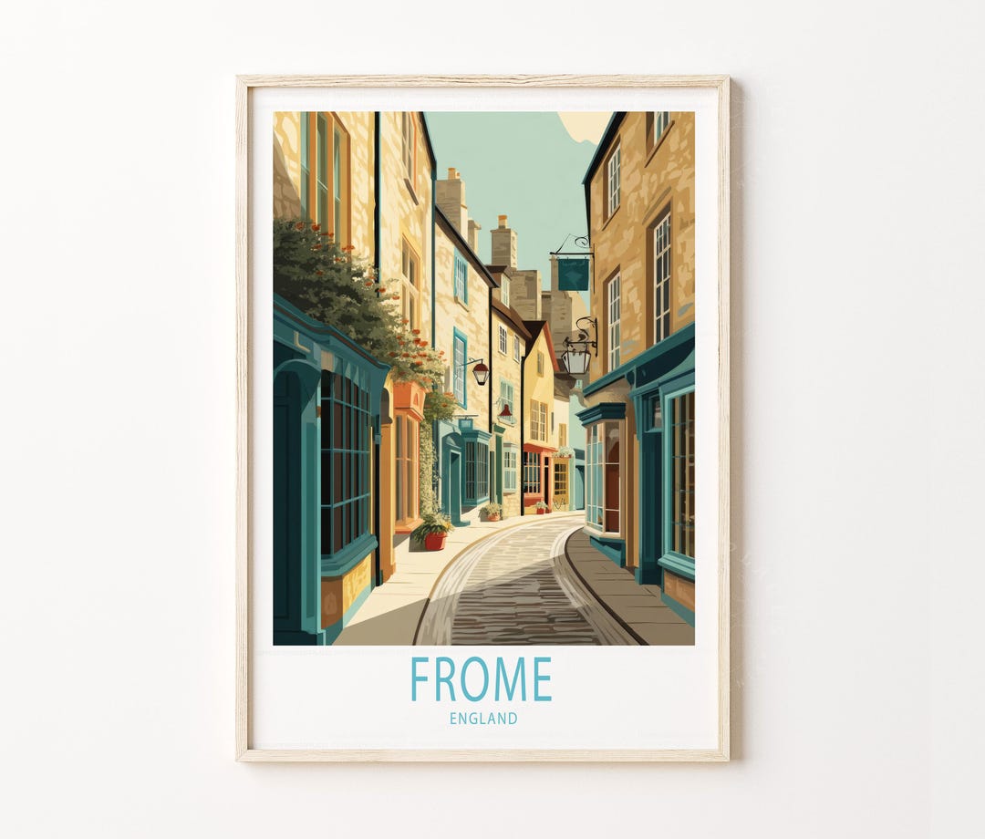 frome-travel-poster-england-wall-art-somerset-print-etsy