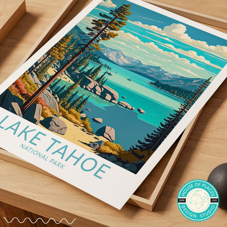 Lake Tahoe National Park Print Wall Art Lake Tahoe Poster Etsy