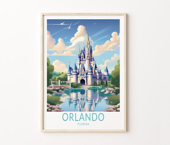 Orlando Travel Poster, Orlando Florida Poster Print, Florida Custom Travel Print, Personalized Travel Poster, Birthday Gifts