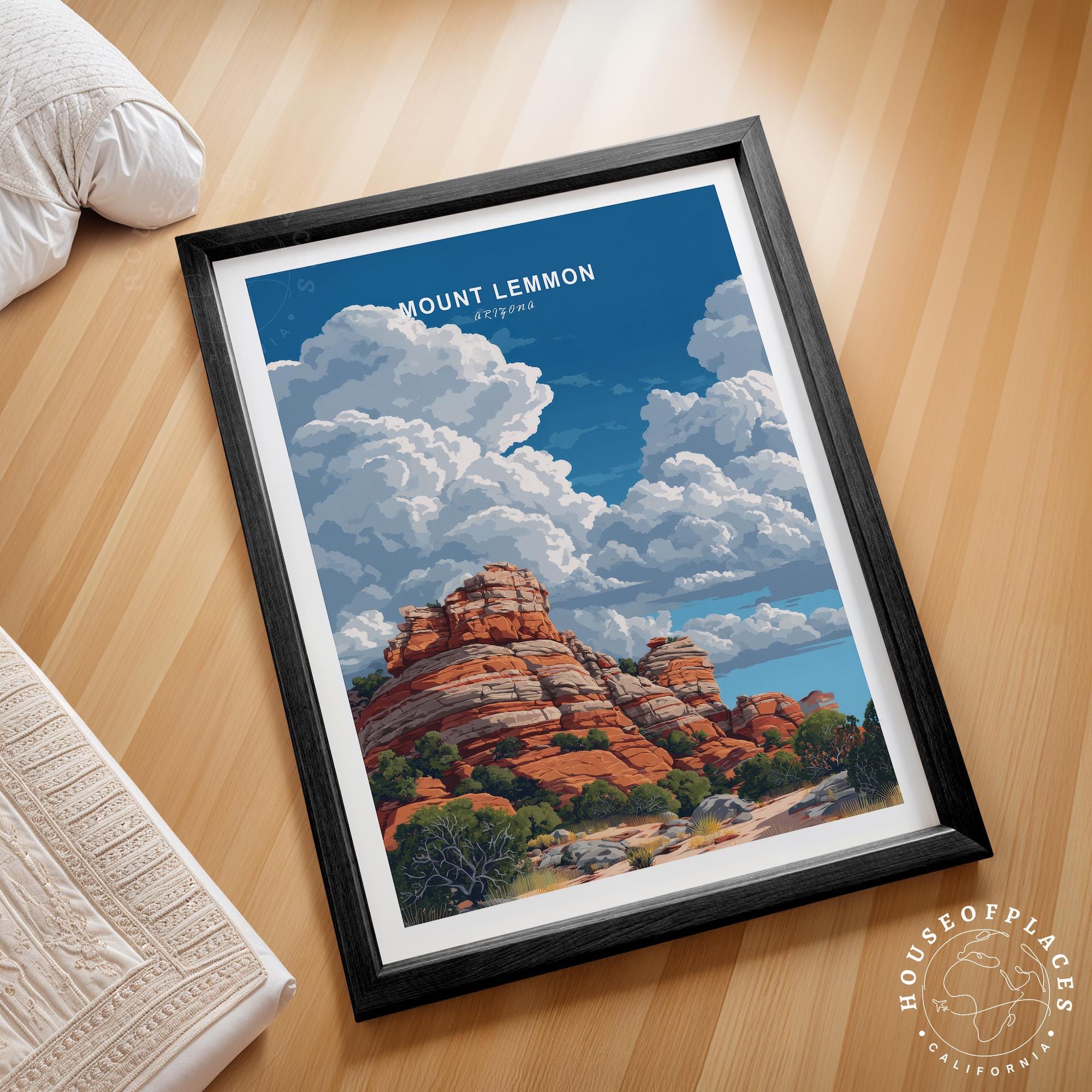 Mount Lemmon Wall Art, Southwest Landscape Print, Mountain Travel