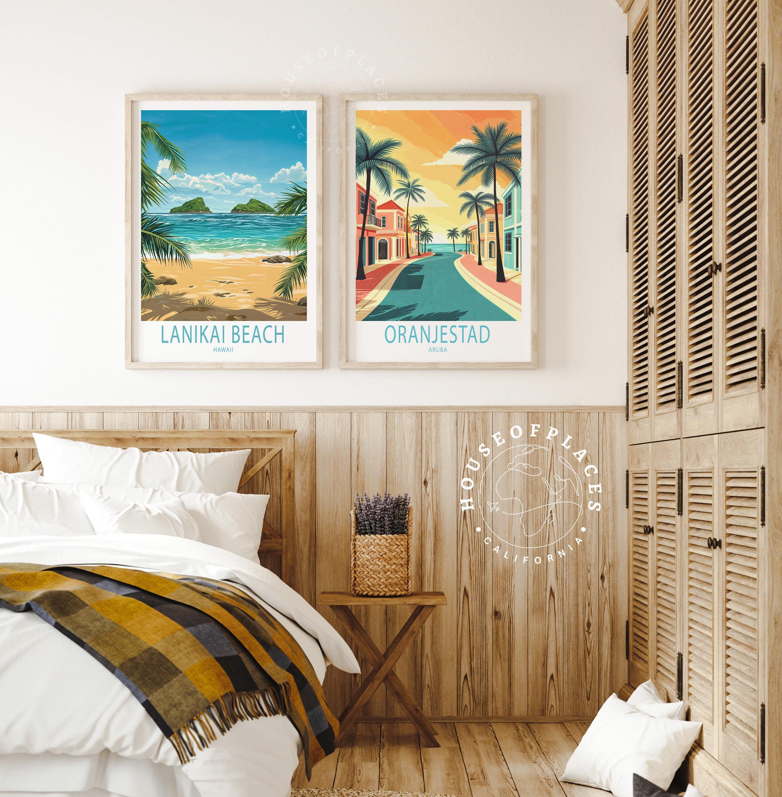 Lanikai Beach Hawaii Travel Poster, Hawaii Travel Print, Lanikai