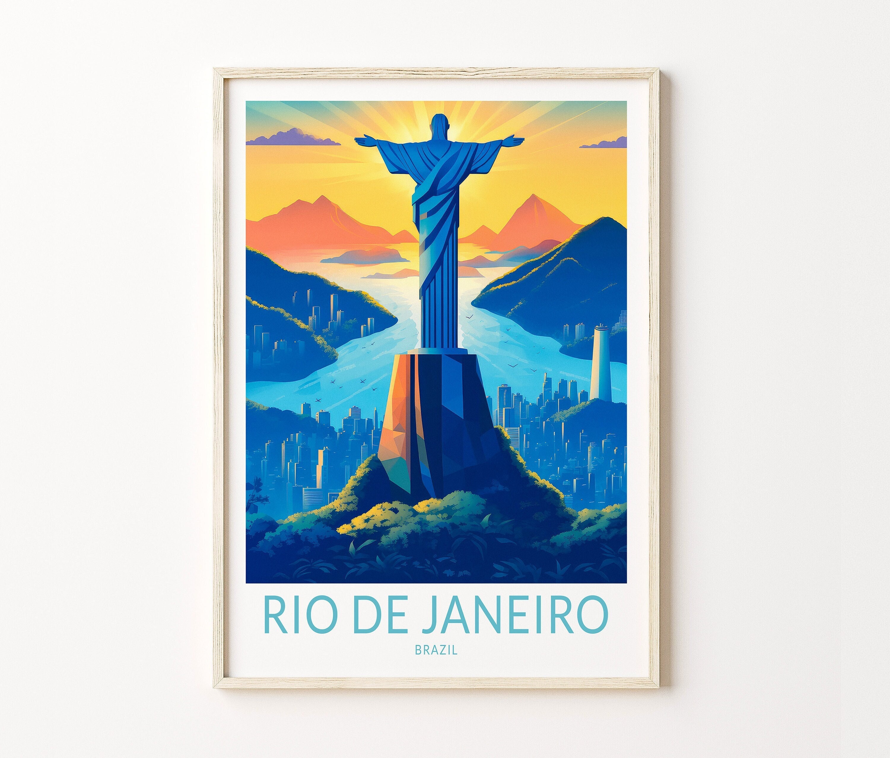 Rio De Janeiro Travel Print, Brazil Rio De Janeiro Travel Art Wall