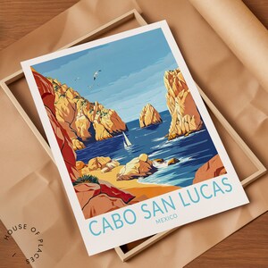 Cabo San Lucas Travel Poster, Mexico Travel Wall Art, Mexico Coast ...