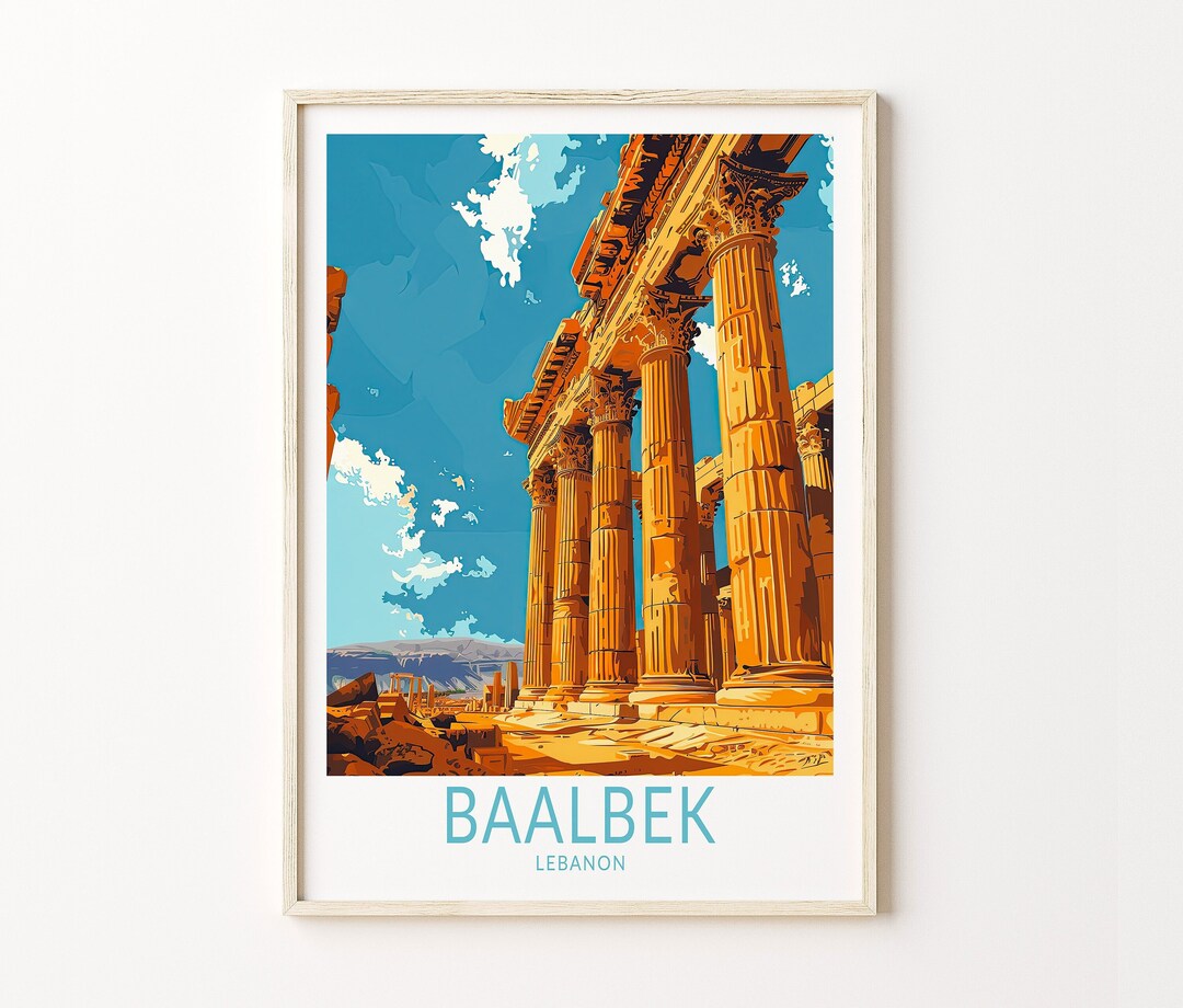 Baalbek Lebanon Print Lebanon Travel Wall Art Baalbek Custom Travel 