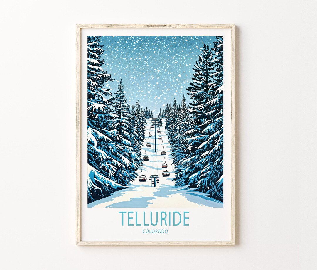 Telluride Travel Poster, Colorado Wall Art, Telluride Colorado Print ...