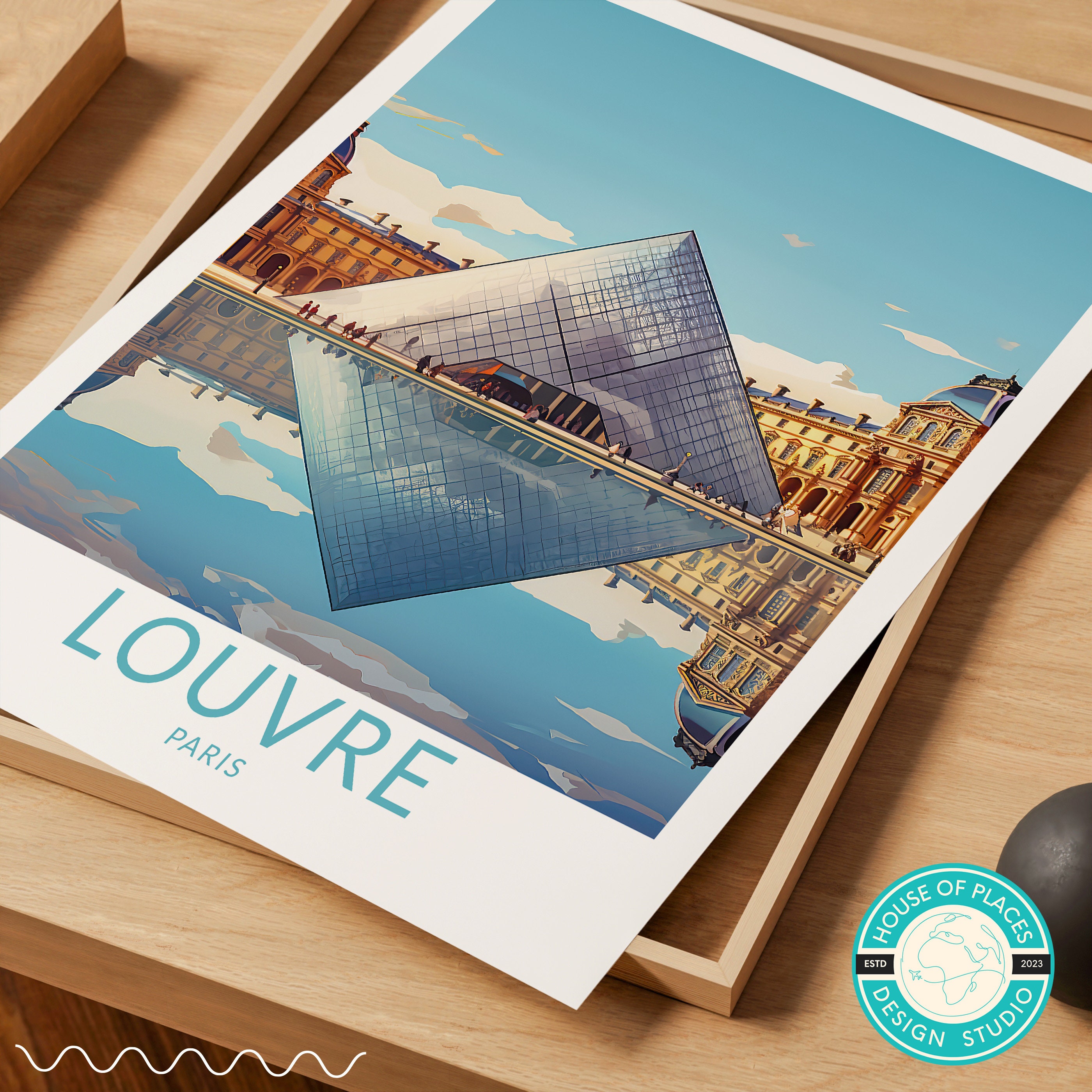 Louvre Paris Travel Print Wall Art, Louvre Paris France Travel