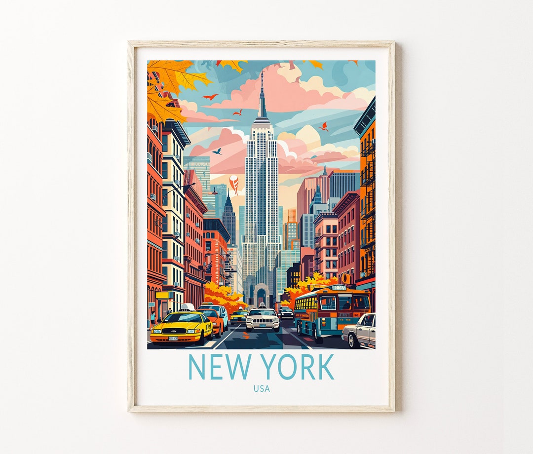 New York Travel Print, New York USA City Poster, New York Wall Art ...