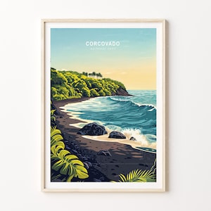 Corcovado National Park Travel Print, Corcovado National Park Costa Rica Travel Print, Costa Rica Wall Art, Minimalist Cityscape