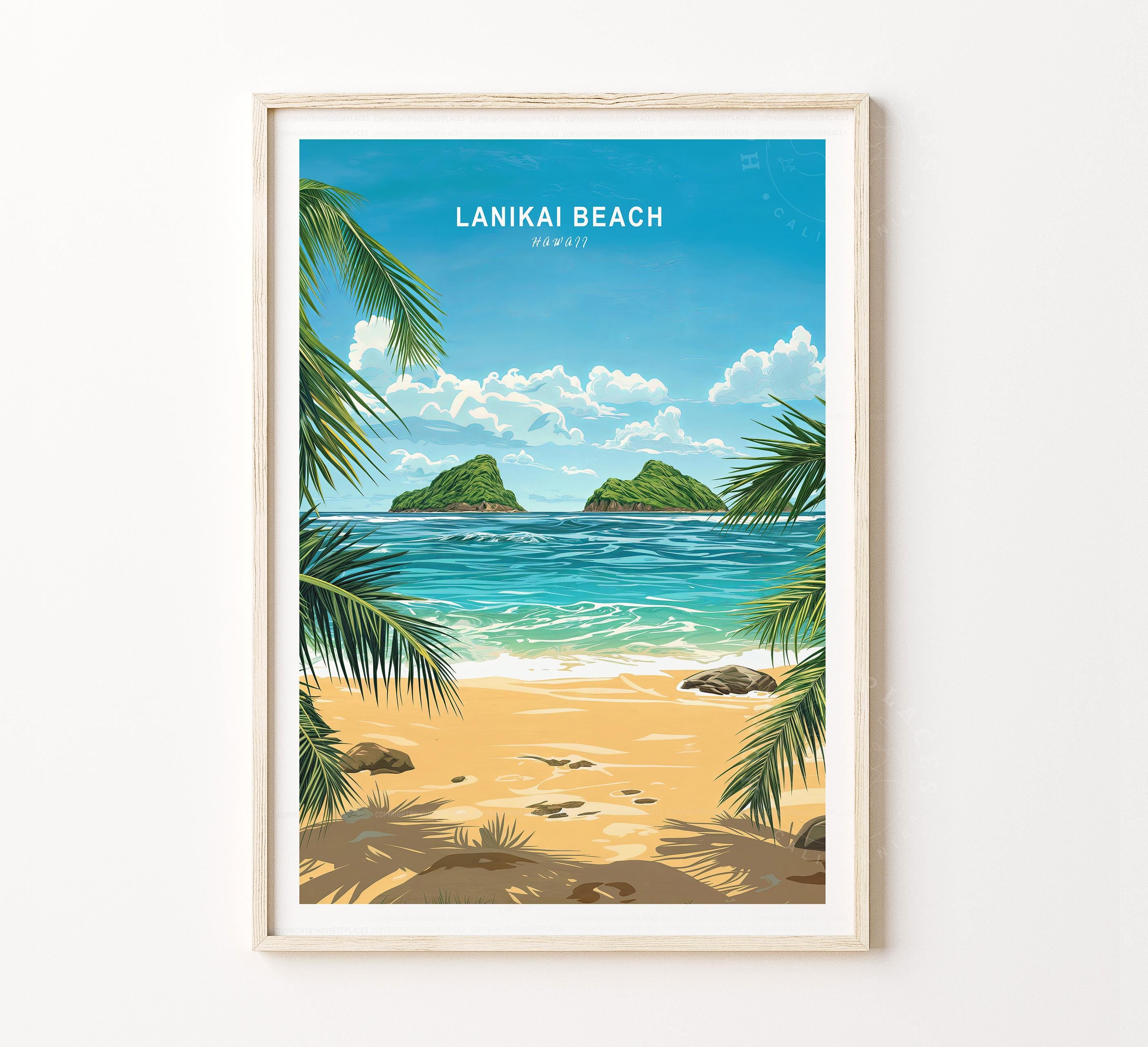 ラニカイビーチ ハワイ旅行プリント、ハワイ ウォールアートプリント