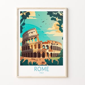 Rom Italien Reiseplakat Wandkunst, Rom Kolosseum Plakat, Kolosseum Rom Wandkunst, Italien Architektur Reisedruck, Reisegeschenk