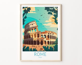 Rome Italy Travel Poster Wall Art, Rome Colosseum Poster, Colosseum Rome Wall Art, Italy Architecture  Travel Print, Travel Gift