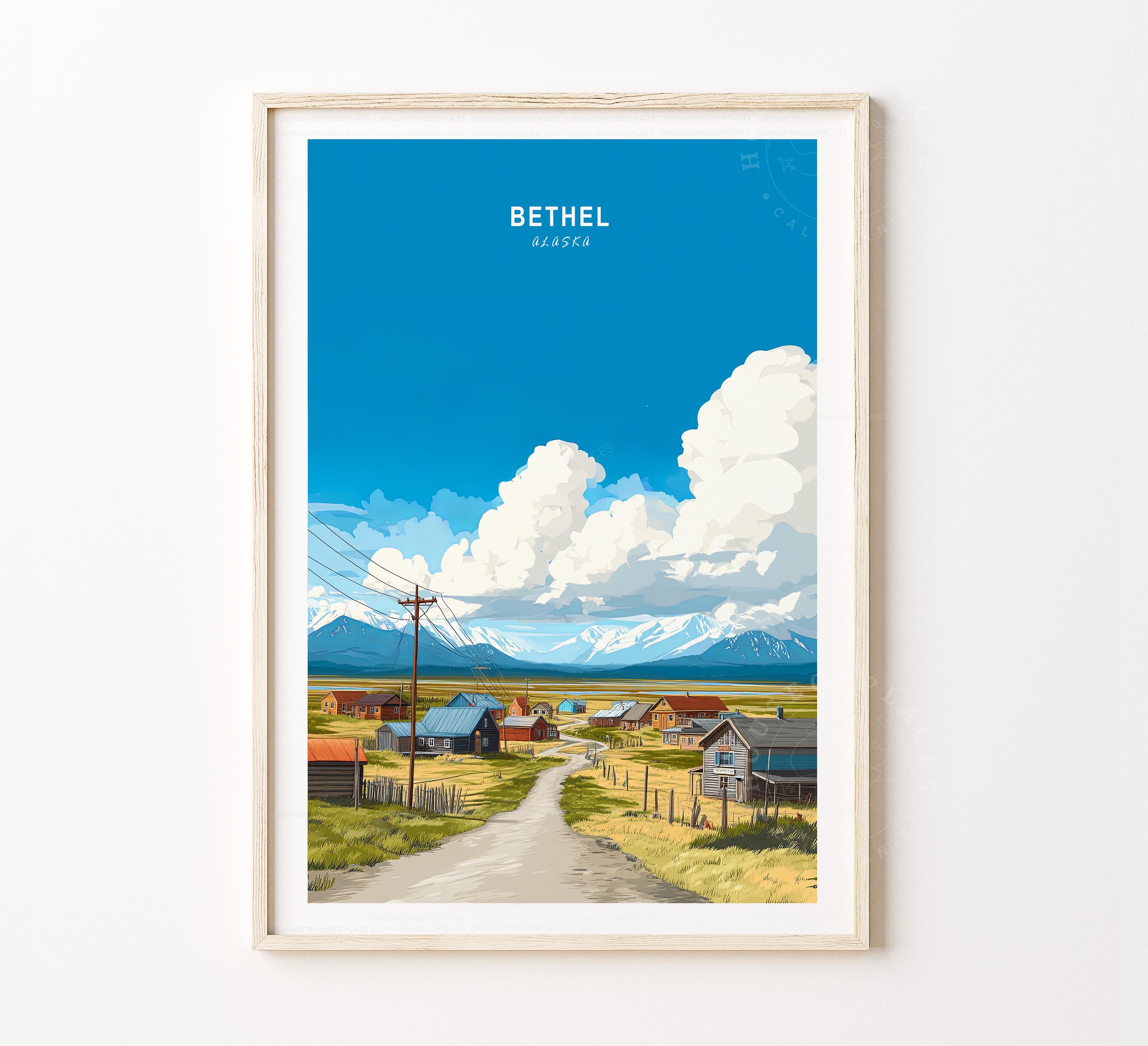Bethel Alaska Travel Print, Bethel Wall Art Print, Alaska Travel