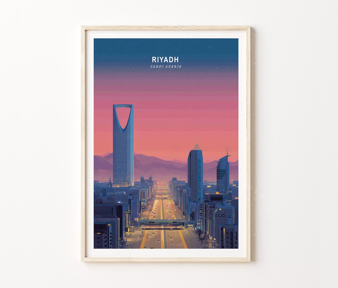 Riyadh Saudi Arabia Poster, Kingdom Centre Tower Skyline Travel Art - Etsy