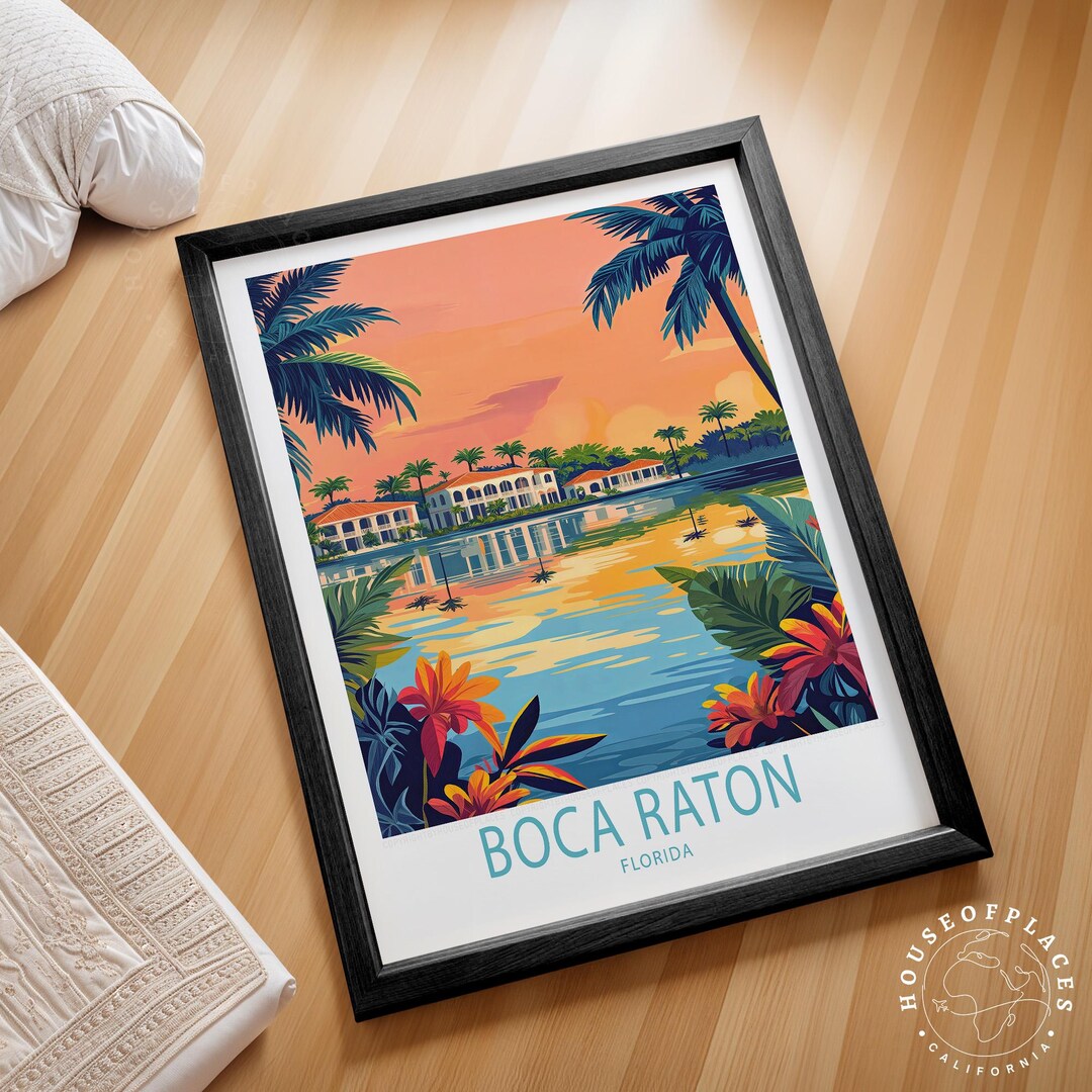 Boca Raton Florida Travel Print, Florida Travel Poster, Boca Raton ...