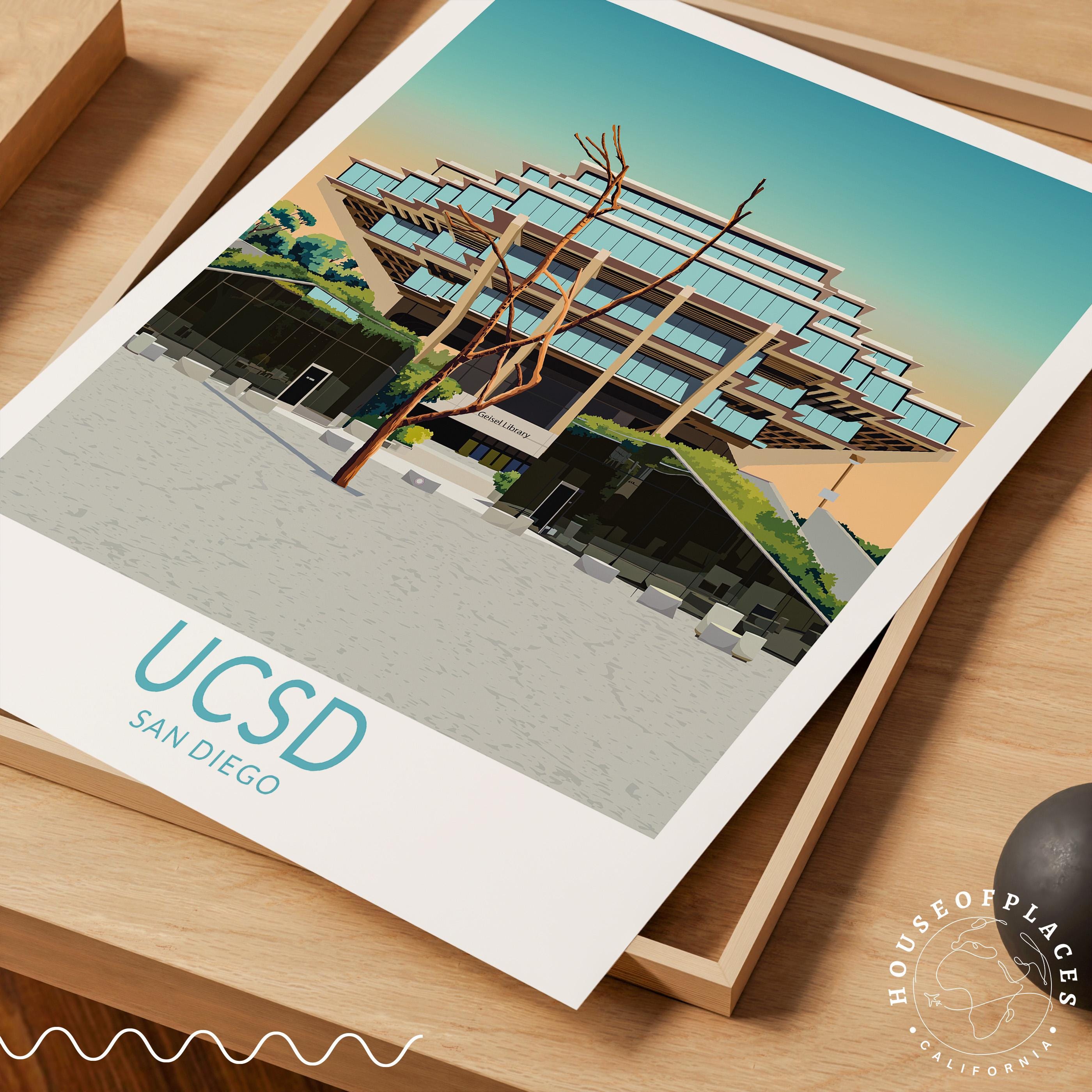 Graduation Geisel Library, San Diego Geisel Library Poster, University ...