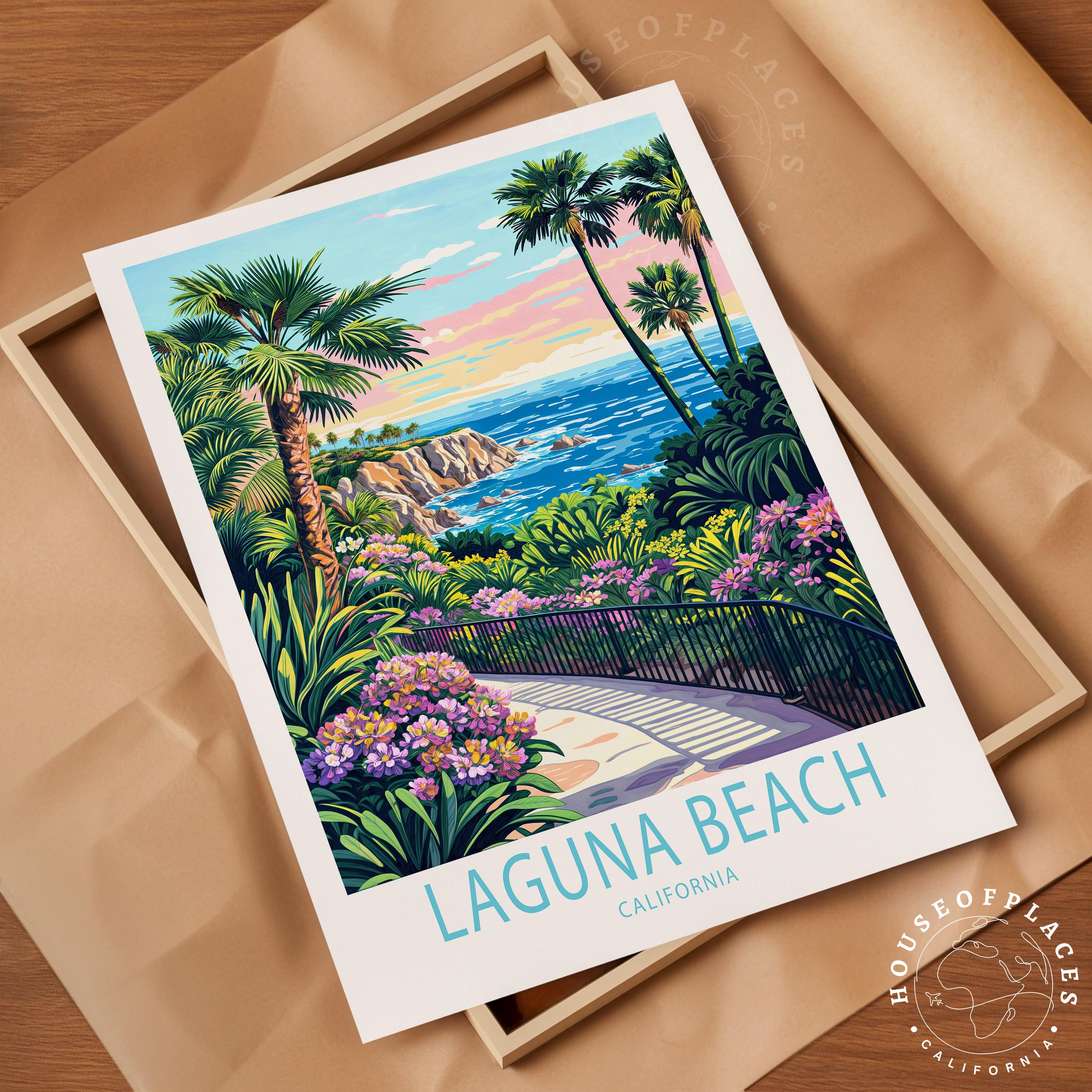 Laguna Beach Coastal Print, Orange County Travel Poster