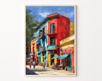 Buenos Aires Travel Poster, Argentina Oil Painting Print, Argentina Wall Art, Buenos Aires Poster Custom Travel Poster