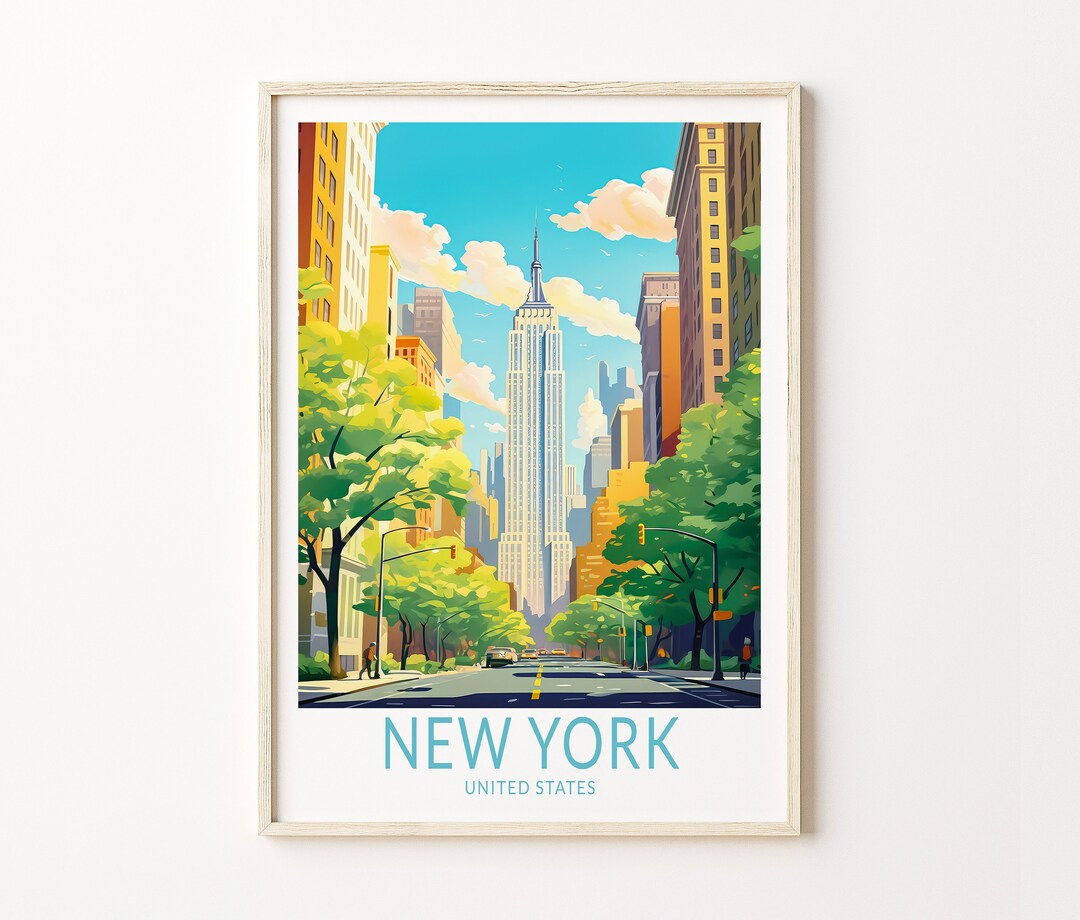 New York Travel Print, New York City Travel Poster, New York Wall Art ...