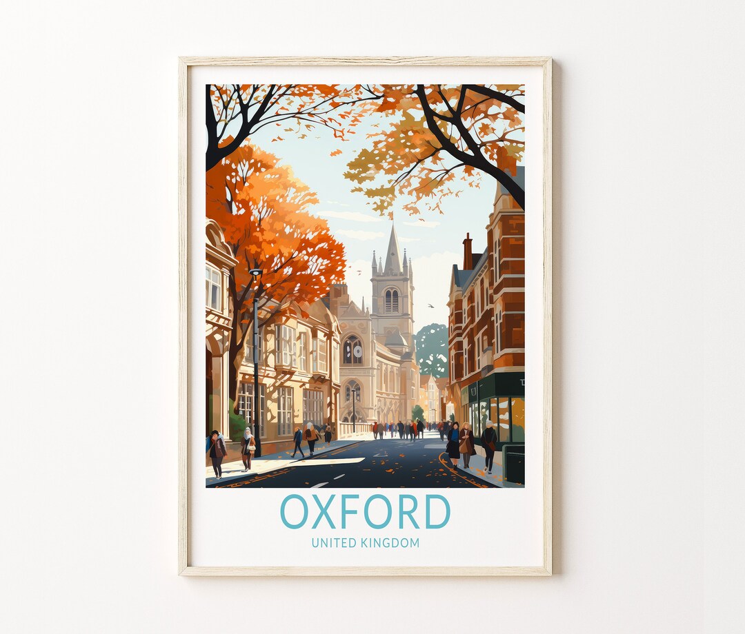 Oxford UK Travel Poster, Oxford UK Travel Poster Print, London, Oxford