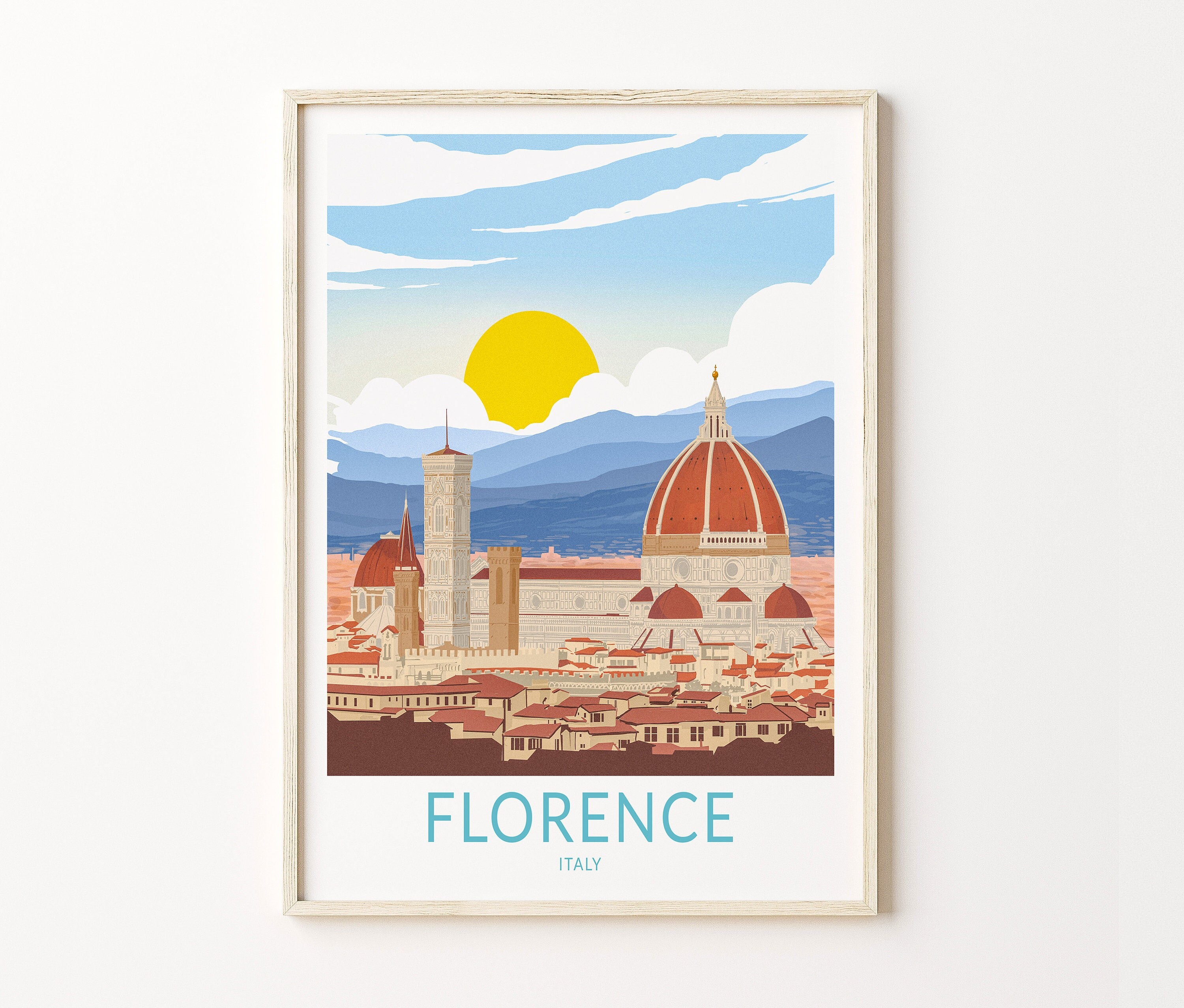 Florenz Italien Reisedruck, Florenz Posterdruck, Italien Florenz Wandkunst, Italienreise-Wanddekor, Italienstadt-Reisegeschenk