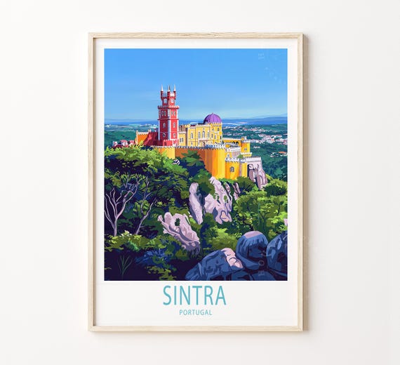 Sintra Portugal Travel Print, Portugal Travel Poster, Sintra Wall Art Print, Personalised Travel Gifts, Birthday Present