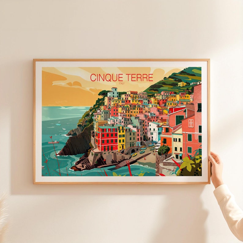 Cinque Terre Travel Poster, Italy Travel Wall Art, Cinque Terre Italy ...