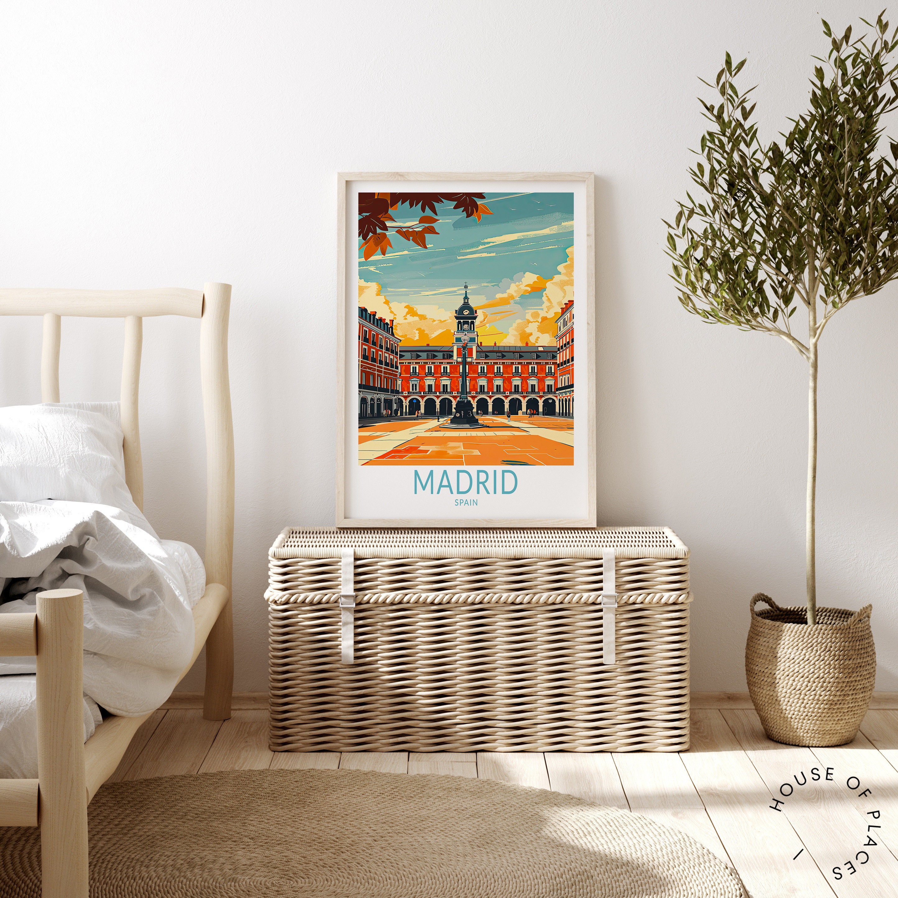 Madrid Travel Poster, Spain Wall Art, Madrid Spain City Print, Wall ...