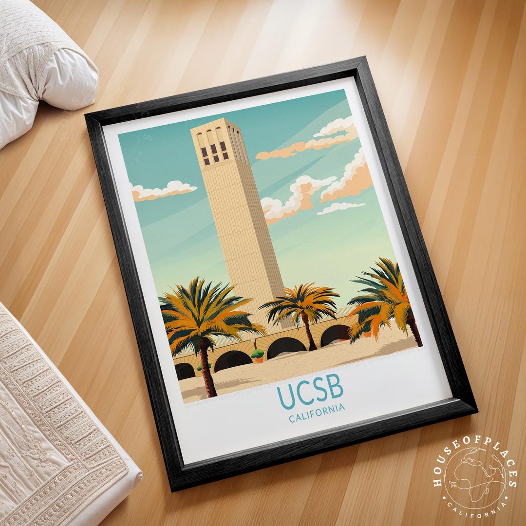 UCSB、カリフォルニア大学サンタバーバラ校のポスター、大学キャンパスギフト、サンタバーバラ旅行ポスター、卒業ギフト - Etsy 日本
