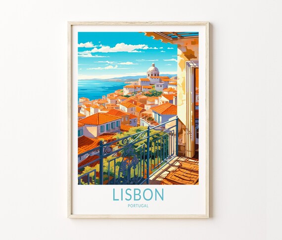 Lisbon Portugal Travel Print, Lisbon Poster Print, Lisbon Train Wall Art, Portugal Lisbon Wall Decor, Birthday Gift